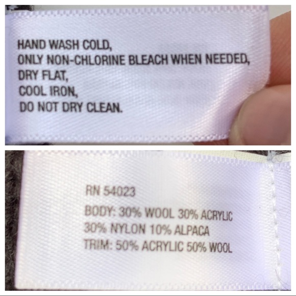 GAP Alpaca Wool Knit Charcoal Gray Front Zip Sweater Large Chunky Moto - Picture 5 of 8